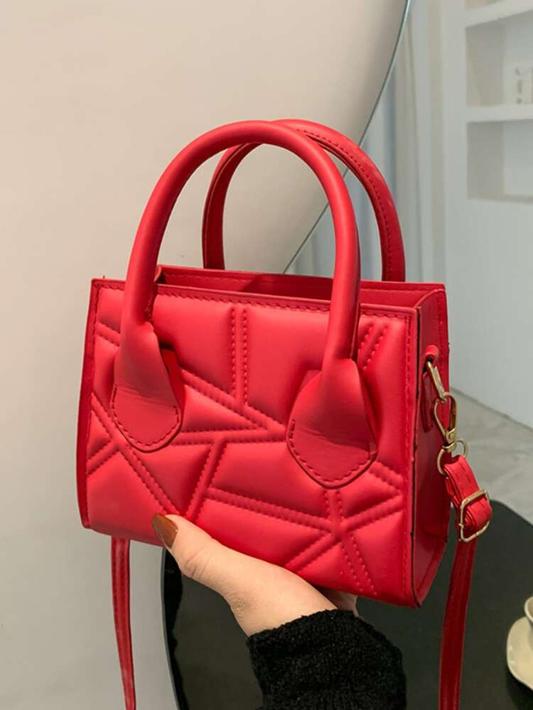 Mini Geometric Pattern Textured Square Bag | SHEIN