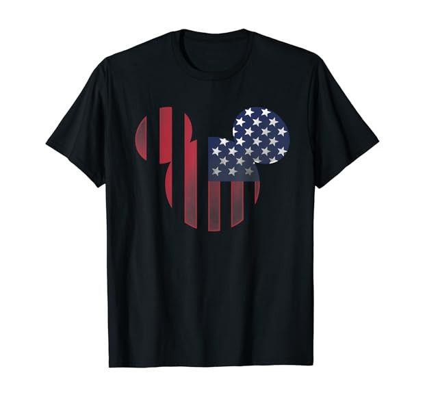 Disney Mickey Mouse Americana Ears shape T-Shirt | Amazon (US)