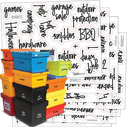 Talented Kitchen 136 Storage Room & Garage Organization Labels. Black Script Preprinted Labels. W... | Amazon (US)