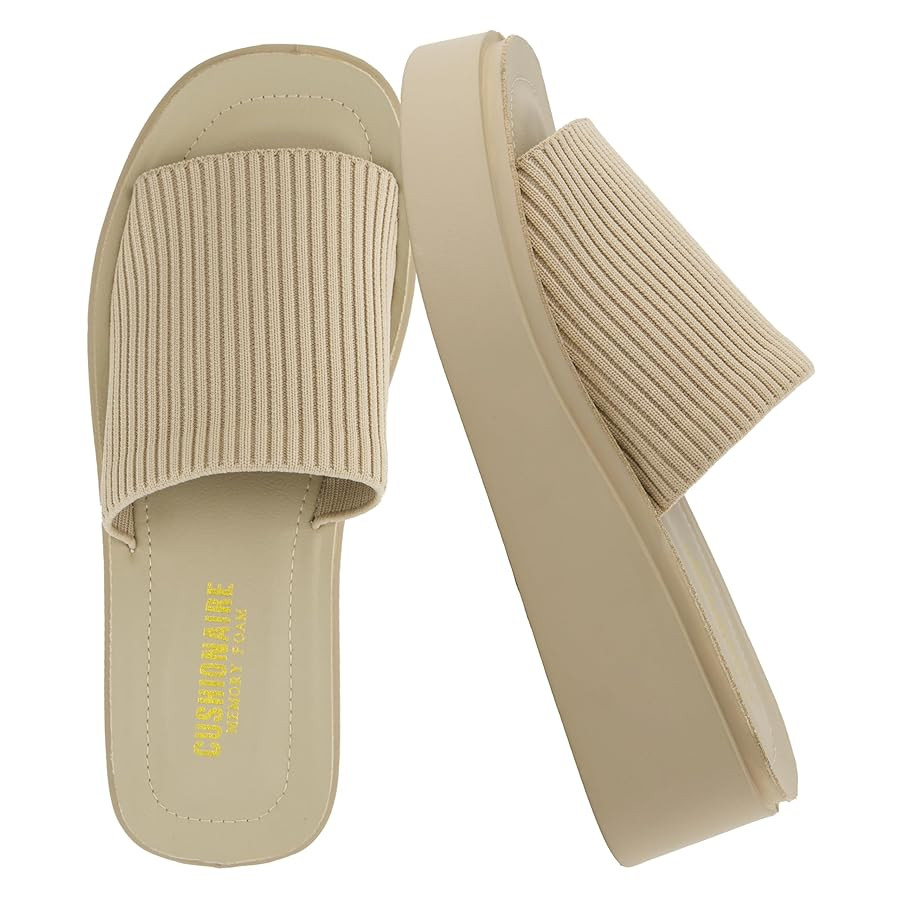 CUSHIONAIRE Pim Wedge Chunky Platform Womens Sandals with Stretch Knit Upper & Memory Foam Summer... | Amazon (US)
