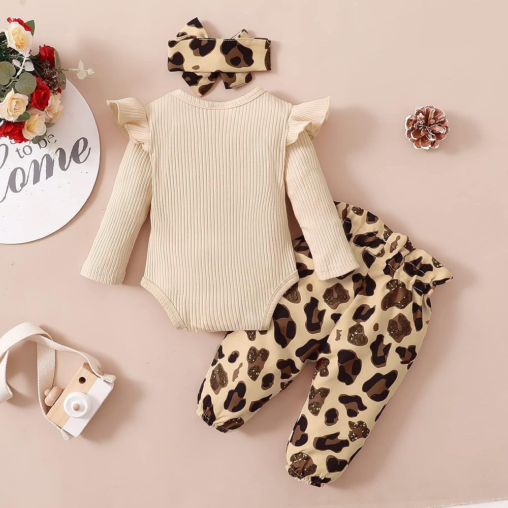 Newborn Baby Girl Clothes Infant Outifts Long Sleeve Romper Floral Pant Set Fall Winter Baby Girl Cl | Amazon (US)