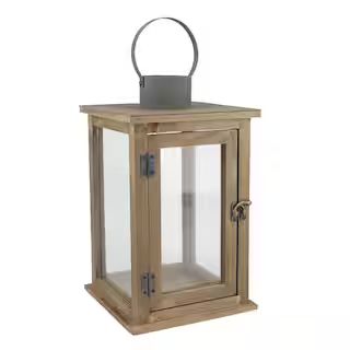 Stonebriar Collection 8 in. W x 13 in. H Rustic Brown Lantern SB-5174B - The Home Depot | The Home Depot