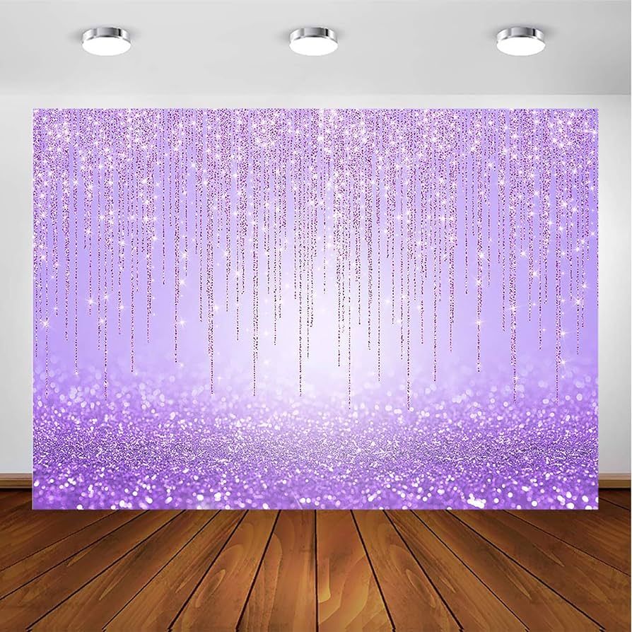 Avezano Purple Glitter Backdrop for Girl Birthday Party Sweet 16 Photoshoot Purple Shiny Glitteri... | Amazon (US)