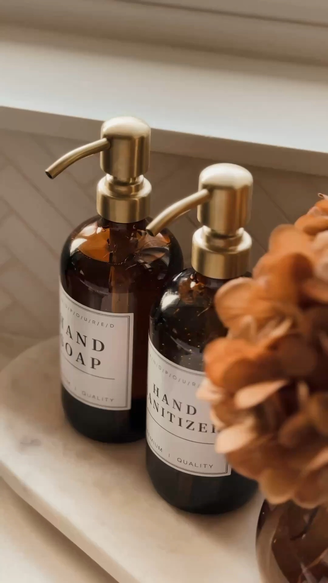 The easiest little upgrade using what you already own ✨I was fully ready to replace my soap dispensers until I found these stunning gold pumps for a fraction of the price. The color is 🤌🏼💋 soft gold, not yellow or tacky looking at all. Instant upgrade. 



#LTKHome