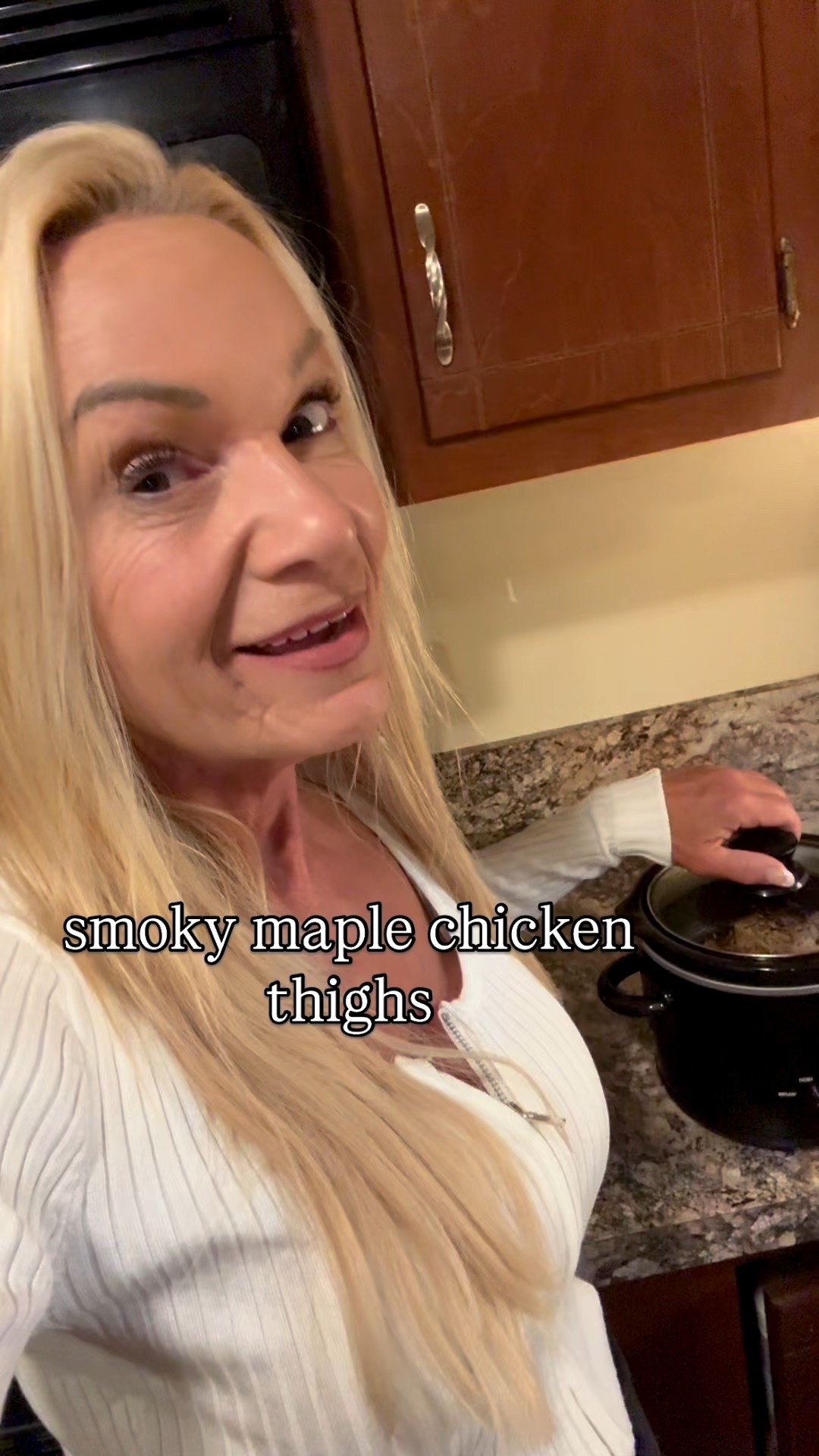 3 INGREDIENT SMOKY MAPLE CHICKEB THIGHS- high protein, low calorie 

For more high protein, low calorie recipes go to the top of my page ⬆️ and check out THE HAPPY HEALTHY AND HOT COOKBOOK and HAPPIER, HEALTHIER AND HOTTER


1 pound boneless skinless chicken thighs

1 tablespoon pure maple syrup

hickory smoked salt 

optional cayenne or crushed red pepper

So simple…throw it all in a crockpot and cook till falling apart (about 4 hours on high or 8 on low) If you use a small crockpot you won’t need any additional liquid. 

Shred with a fork and enjoy!

Makes 2 large servings or 4 small. Large  serving is around 40 grams of protein and 340 calories. (I usually go for the large!)

Let me know if you try this!

xoxo
Elizabeth 









#LTKHome #LTKSeasonal #LTKActive