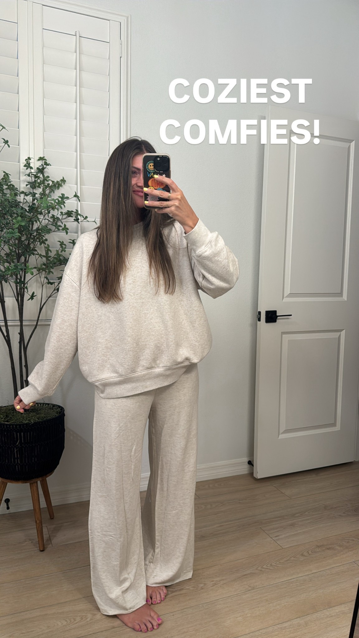 Best comfies ever!!!! M sweatshirt - I sized up. Small SHORT pants. Should’ve done XS but it’s fine. They just run huge FYI. But the softest Everrrrr!!!!