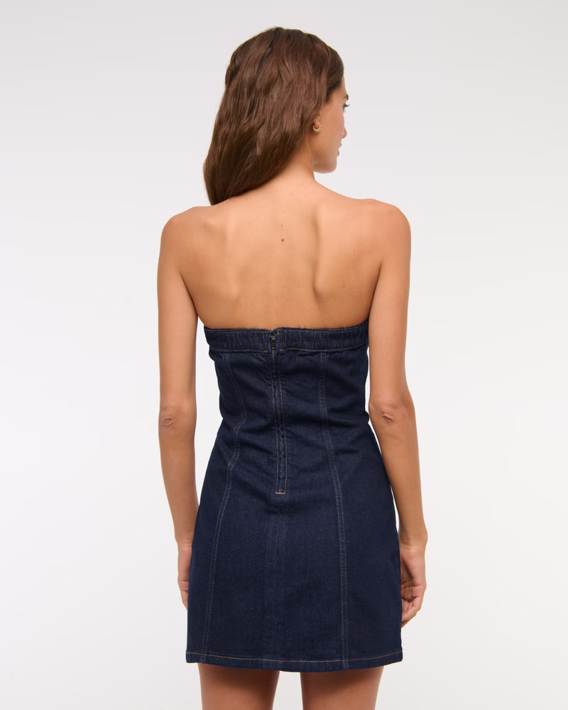 Women's The A&F Mara Strapless Denim Mini Dress | Women's New Arrivals | Abercrombie.com | Abercrombie & Fitch (US)