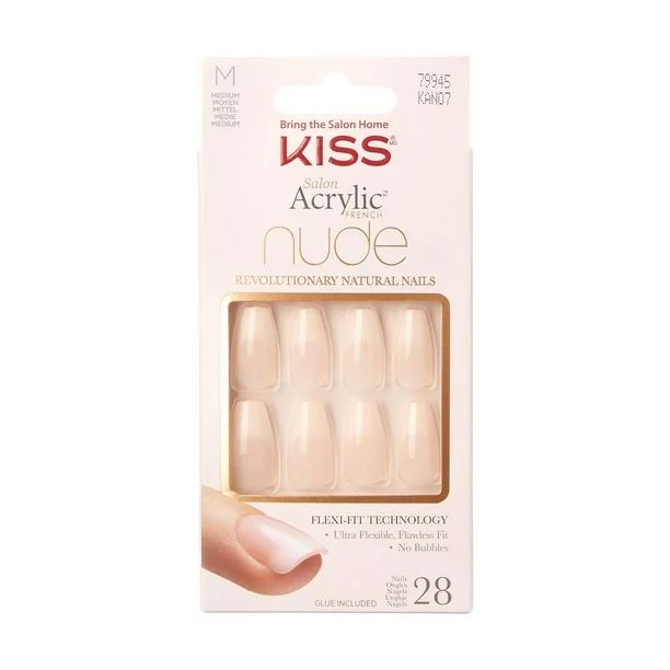 KISS Salon Acrylic - French Nude Breathtaking - Fake Nails, 28 Count, Short, DIY French nails at ... | Walmart (CA)