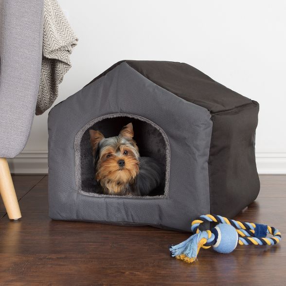 Petmaker Cozy Cottage House Shaped Dog Bed - Gray | Target