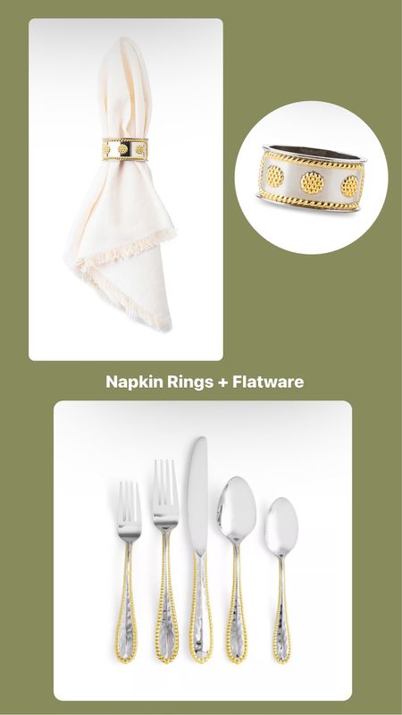 Our wedding registry napkin rings and flatware! 🤍 #flatware #napkinrings #weddingregistry #registry 

#LTKwedding #LTKGiftGuide #LTKhome