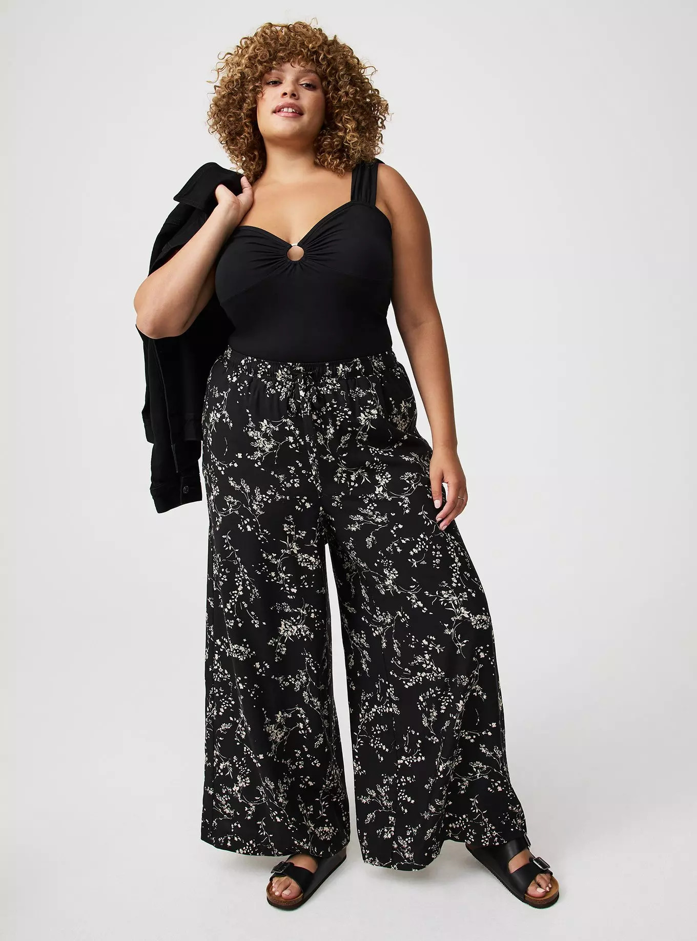 Wide Leg High-Rise Challis Pant | Torrid (US & Canada)