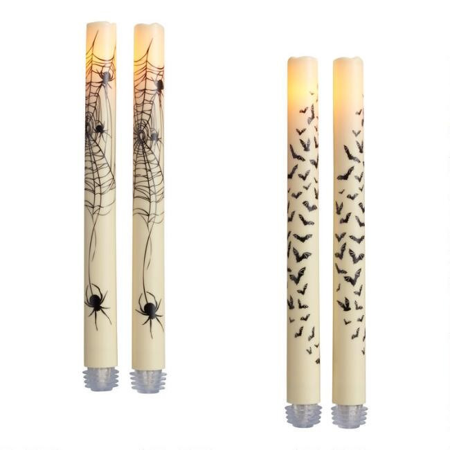 Halloween Bat Flameless LED Taper Candles 2 Pack | World Market