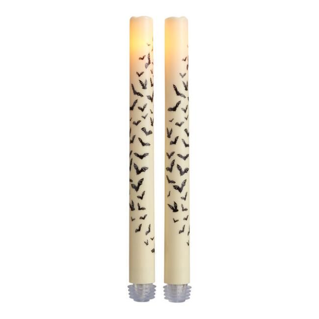 Halloween Bat Flameless LED Taper Candles 2 Pack | World Market