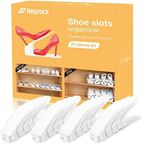 Shoe Slots Organizer, Adjustable Shoe Stacker Storage Space Saver, Double Deck Shoe Rack Holder for  | Amazon (US)