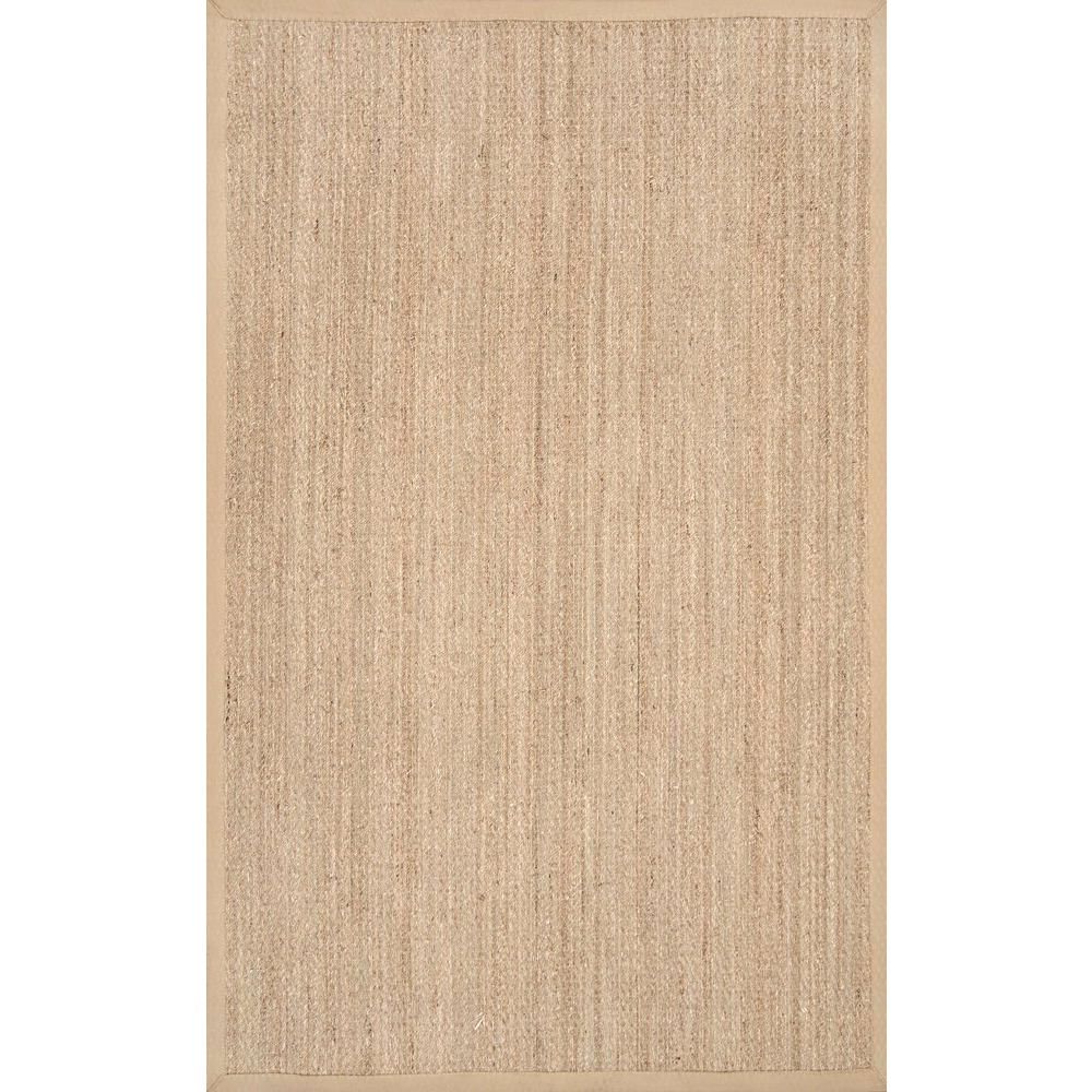 nuLOOM Elijah Seagrass with Border Beige 9 ft. x 12 ft. Area Rug-BHSG01A-9012 - The Home Depot | The Home Depot