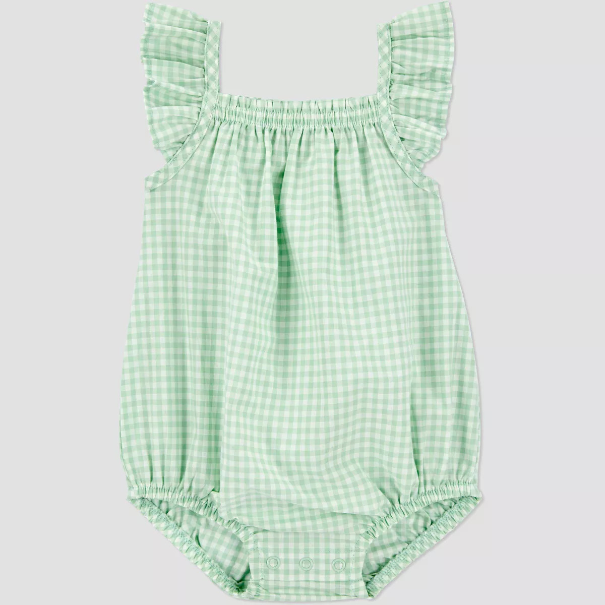 Carter's Just One You® Baby Girls' Gingham Romper - Green 6M | Target