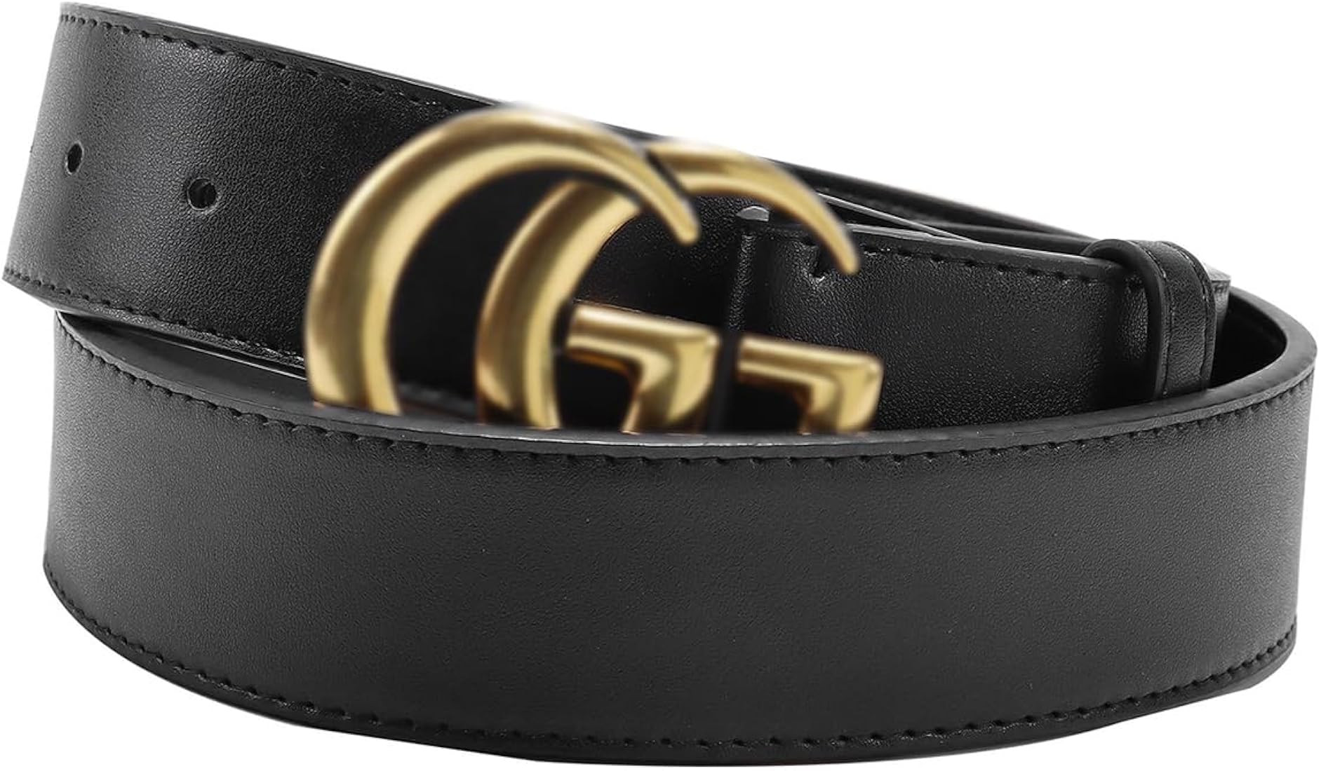 SHUYUBABA Women Classic Leather Belt for Jeans Pants Luxury Black Cowhide Waist Belt with Yellow ... | Amazon (US)