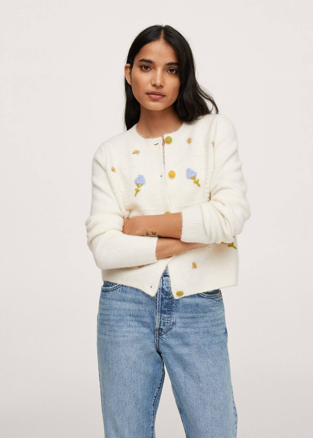 Flowers knit cardigan | MANGO (US)