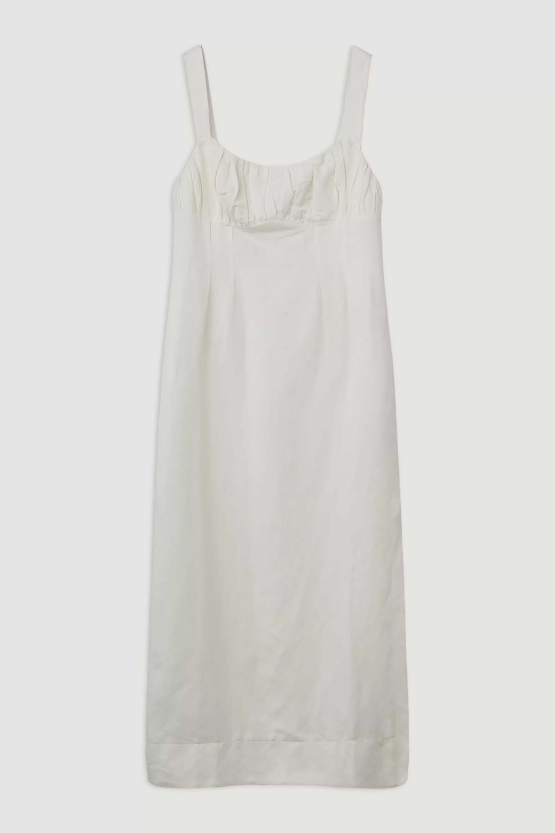 Viscose Linen Woven Strappy Midi Dress | Karen Millen UK + IE + DE + NL