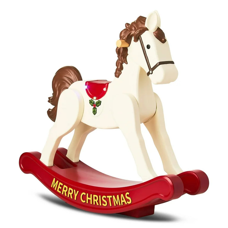 Lighted Blow Mold Rocking Horse Outdoor Christmas Decoration, Multicolor, 27", by Holiday Time - ... | Walmart (US)