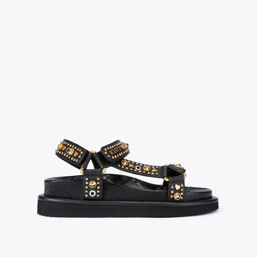 ORSON SANDAL Antiqued Brass Velcro Sandal by Kurt Geiger London | Kurt Geiger US