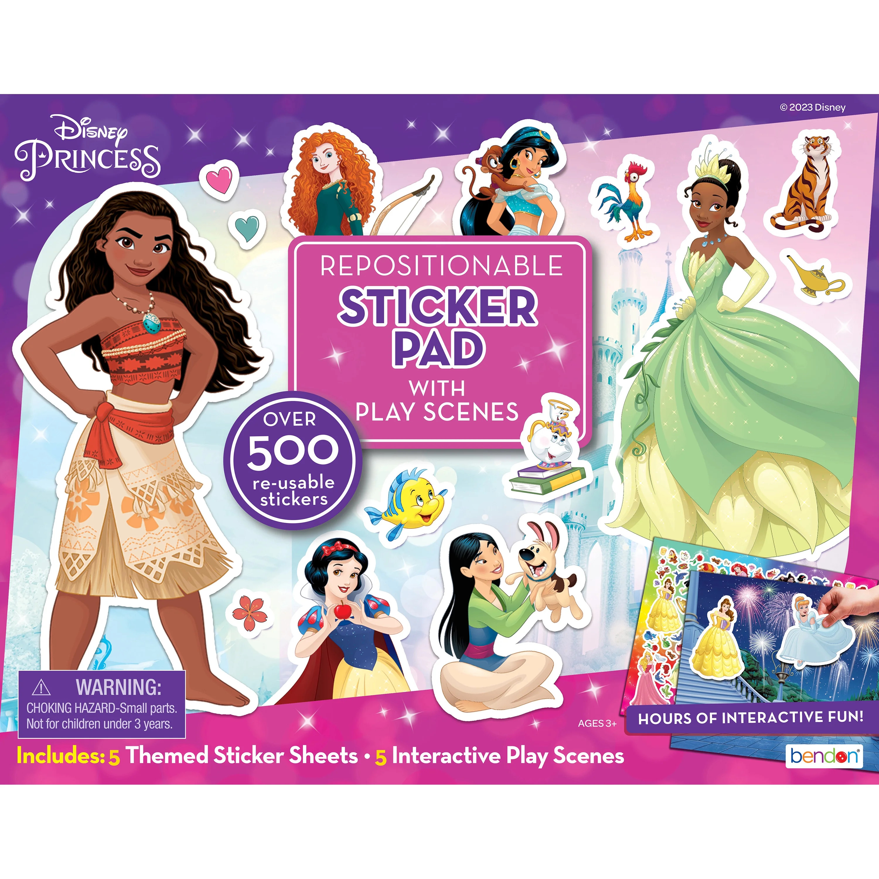 Disney Princess Sticker Pad, Over 500 Stickers, 5 Play Scene Pages, Paperback | Walmart (US)