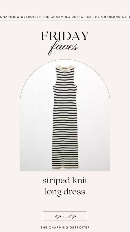 Friday faves striped knit long dress mango

#LTKSeasonal #LTKstyletip