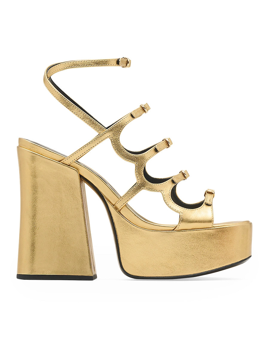 Women's Kiki Metallic Leather Platform Pump Sandals - Gold - Size 9 | Saks Fifth Avenue