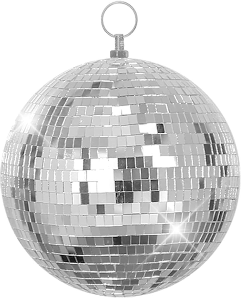 Pllieay Large Disco Ball Ornaments, 6 Inch Disco Party Decoration, Glass Mirror Disco Ball, Disco... | Amazon (US)