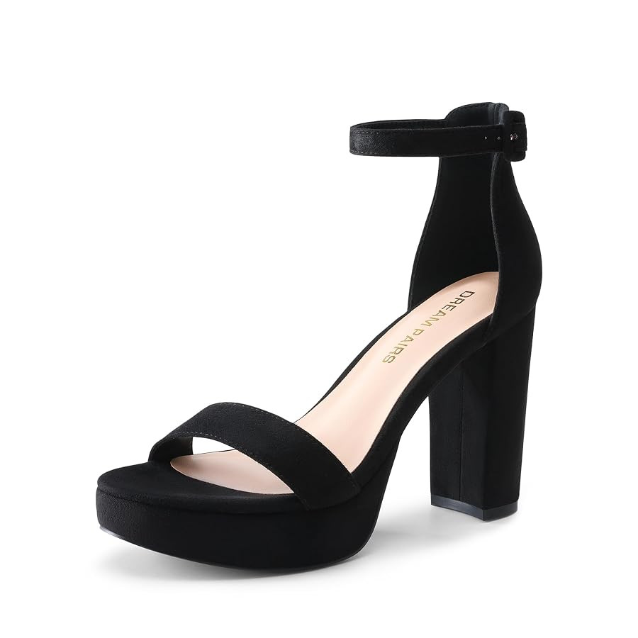 DREAM PAIRS Women's Platform Chunky High Heeled Sandals Open Toe Block Heels Ankle Strap Dress Sh... | Amazon (US)