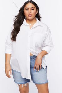 Plus Size Poplin Curved-Hem Shirt | Forever 21 | Forever 21 (US)