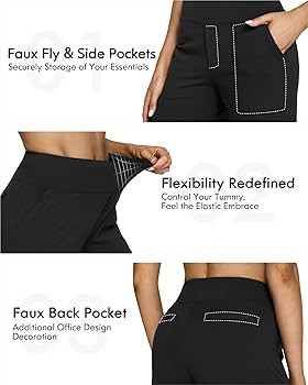 G4Free EverGoing Yoga Pants Women Wide Leg Pants with Pockets High Waist Stretch Dress Casual Swe... | Amazon (US)