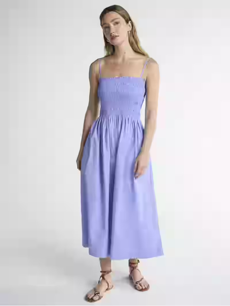 Scoop Women’s and Women’s Plus Smocked Cotton Maxi Dress, Sizes XS-4X | Walmart (US)