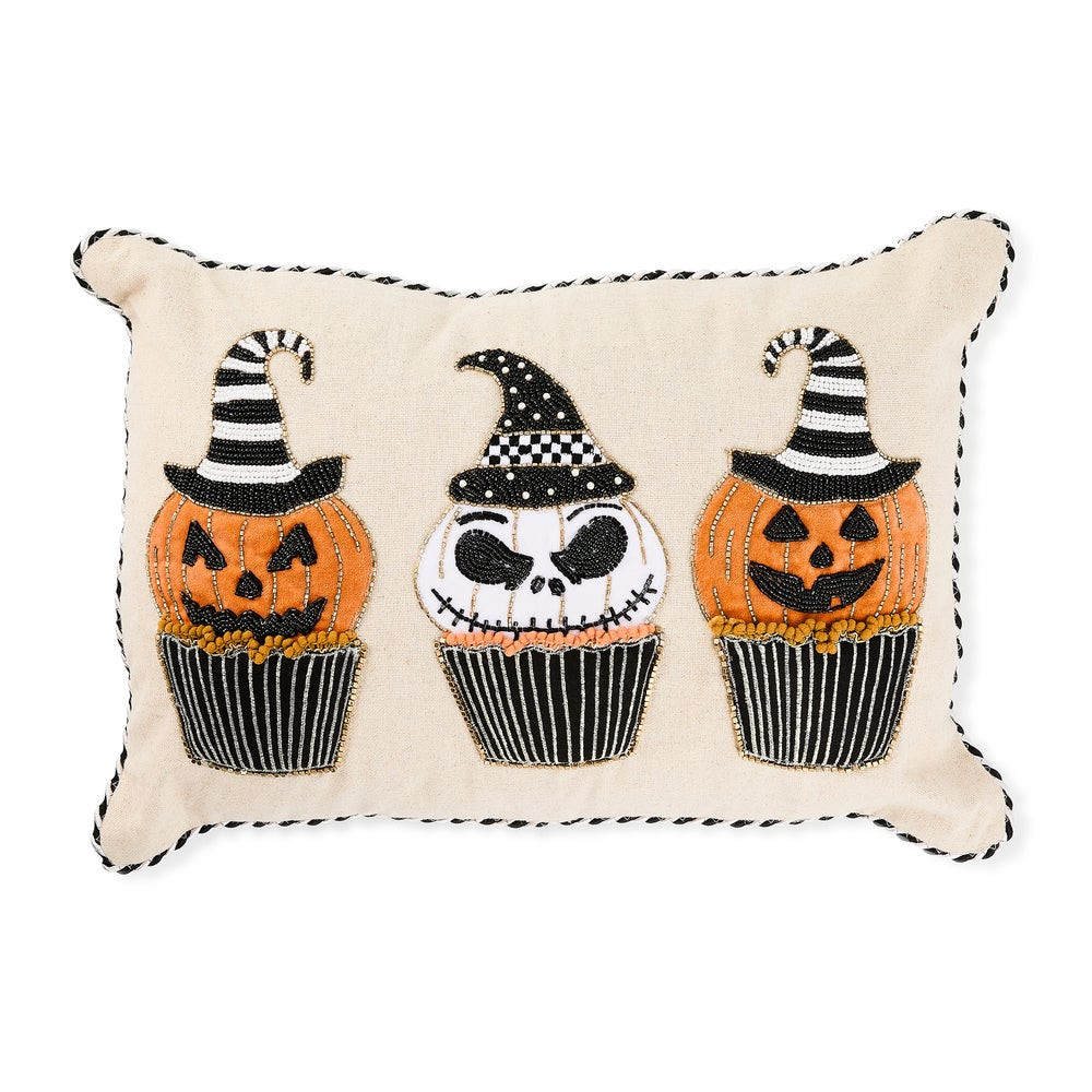 Jack O' Lantern Cupcake Lumbar Throw Pillow | MacKenzie-Childs