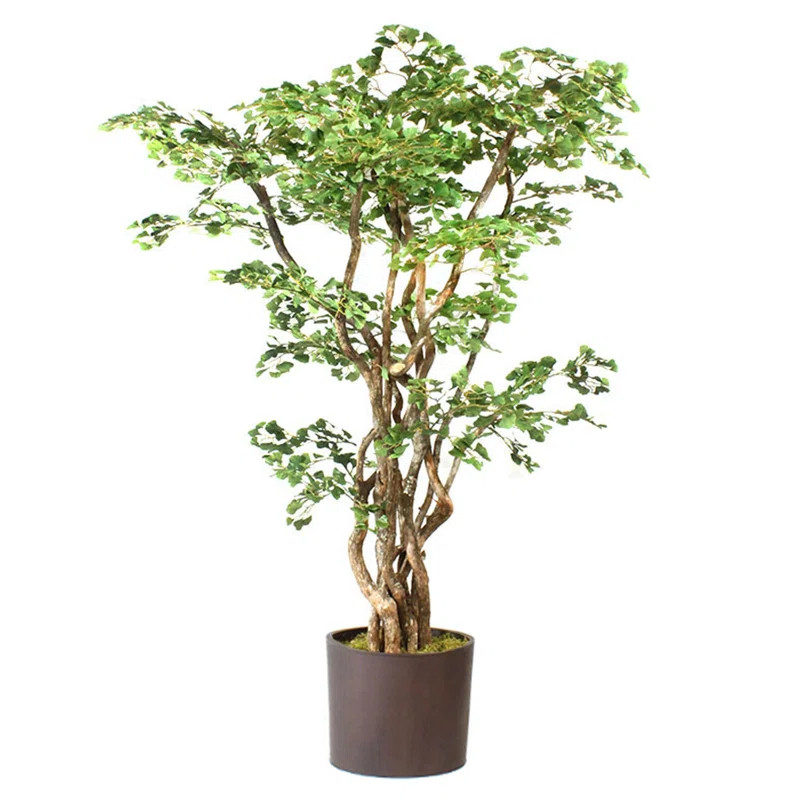 96'' Faux Eucalyptus Tree in Metal Planter | Wayfair North America