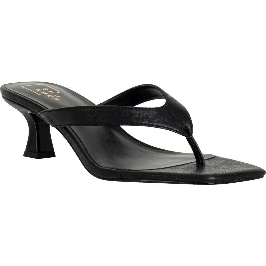SHUSHOP Franny Kitten Heel Flip Flop in Black at Nordstrom, Size 7.5 | Nordstrom