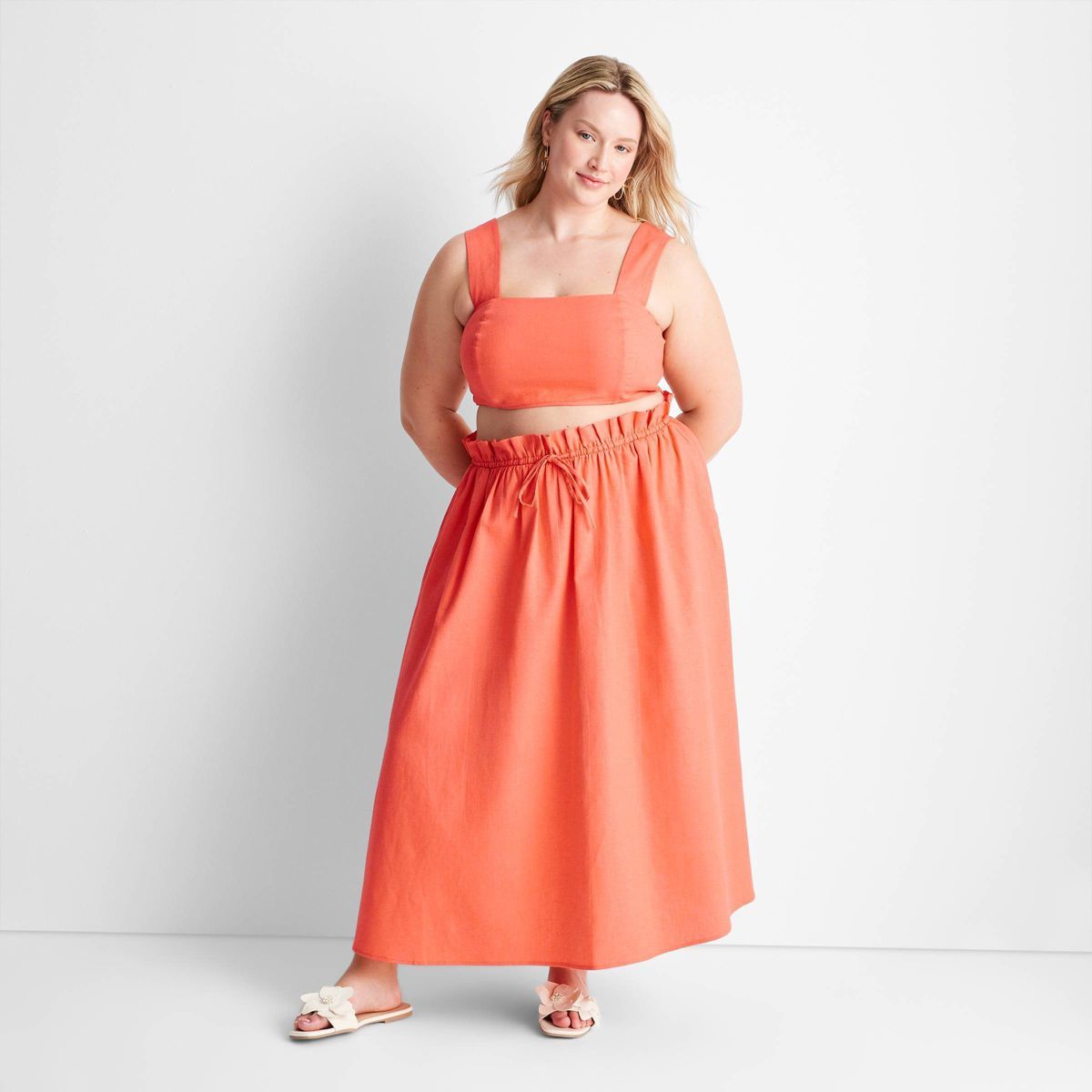Women's Linen Tie-Front Maxi Skirt - Future Collective™ with Jenny K. Lopez | Target