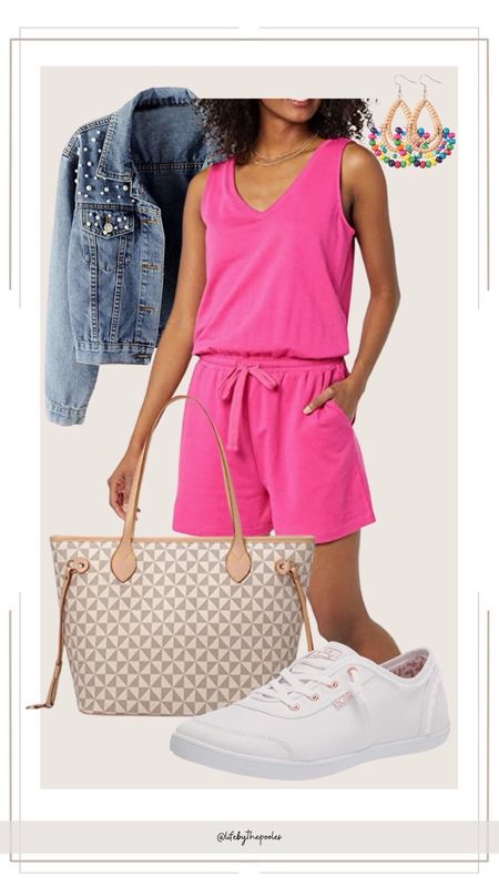 Pink spring romper for women, denim pearl embellished jacket, white sneakers and tote bag

 // Spring outfits 2024, Amazon outfit ideas, casual outfit ideas, casual fashion, amazon fashion, amazon casual outfit, cute casual outfit, outfit inspo, outfits amazon, outfit ideas, Womens shoes, amazon shoes, Amazon bag, purse, size 4-6, early spring outfits, winter to spring transition outfit, spring outfit #ltkitbag #ltkfindsunder100 #ltksalealert

#LTKstyletip #LTKshoecrush #LTKfindsunder50