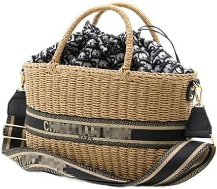 Hand-Woven Straw Handbag Bag Top Handle Satchel Handbags Handmade Large Straw Tote Bag Summer Bea... | Amazon (US)