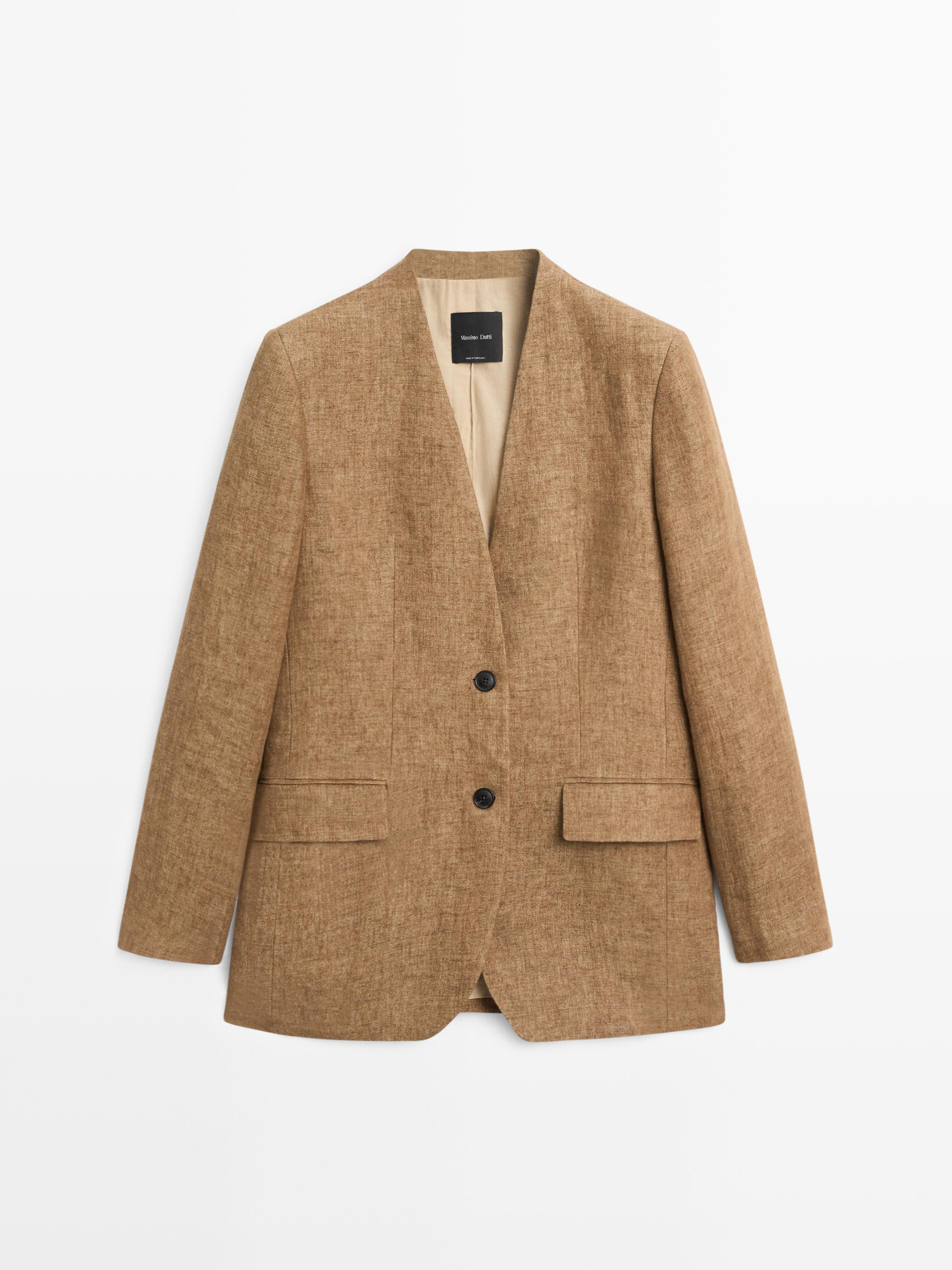 100% linen melange suit blazer \u00b7 Camel \u00b7 Blazer | Massimo Dutti | Massimo Dutti UK