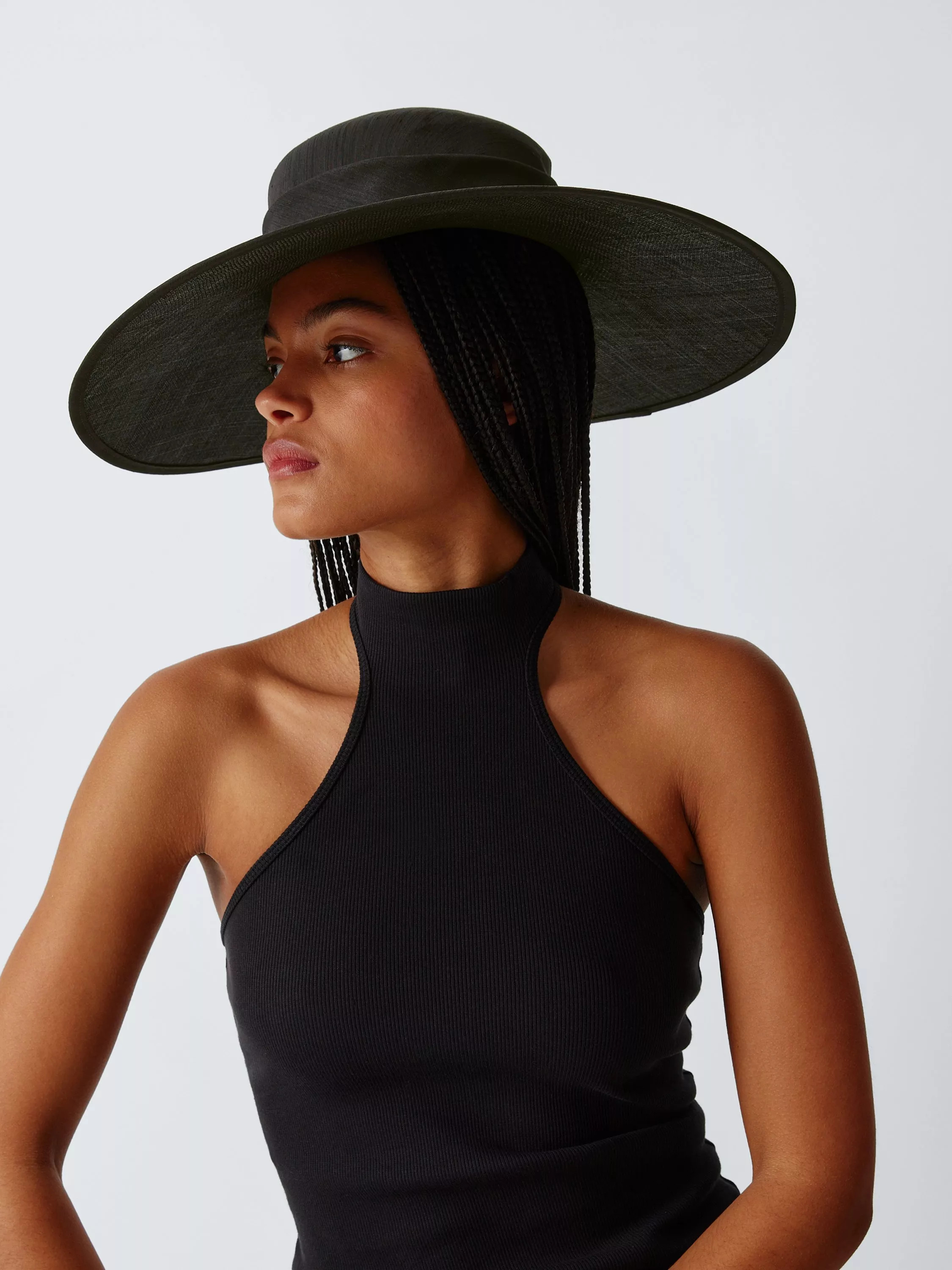 John Lewis Audrey Hat with Band, Black | John Lewis (UK)