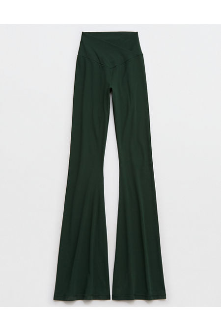 OFFLINE By Aerie Real Me High Waisted Crossover Flare Legging Women's Mystical Green XXS | Aerie