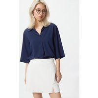 Uniqlo - Rayon Skipper Collar Blouse (3/4 Sleeve) - Navy - XL | UNIQLO (UK)