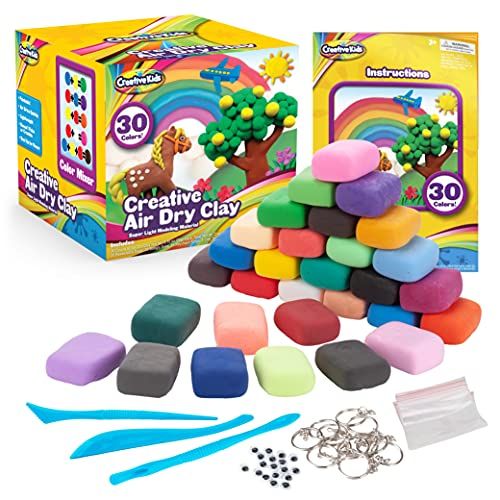 Creative Kids Air Dry Clay Modeling Crafts Kit for Children - Super Light Nontoxic - 30 Vibrant Colo | Amazon (US)