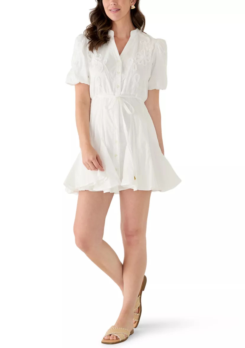 Women's Button Front Soutache Shirt Dress | Belk