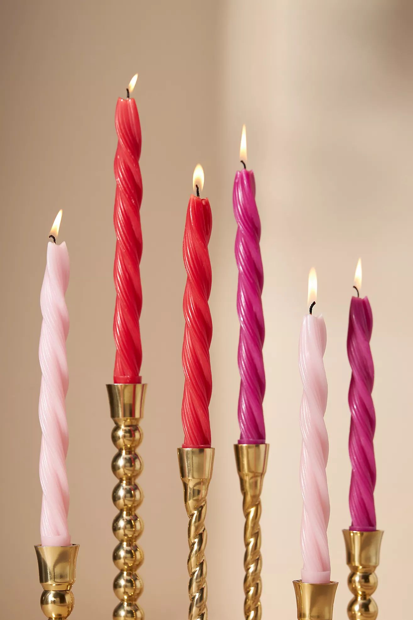 Twisted Taper Candles, Set of 6 | Anthropologie (US)