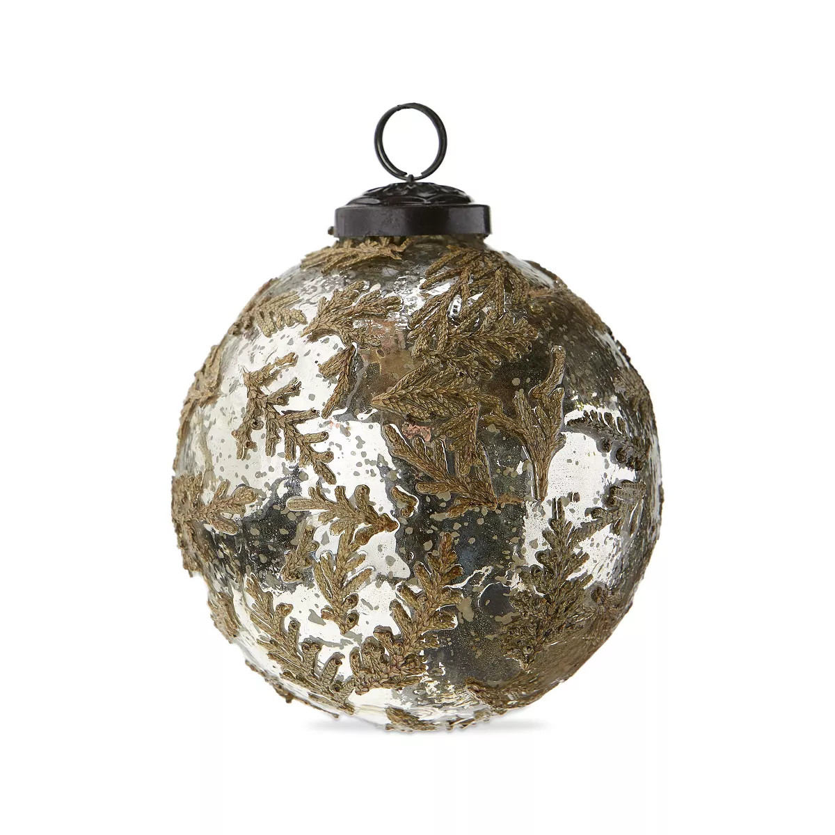tag Blown Glass Silver 4-inch Christmas Tree Ornament with Embedded Botanical Leave Accents and M... | Target
