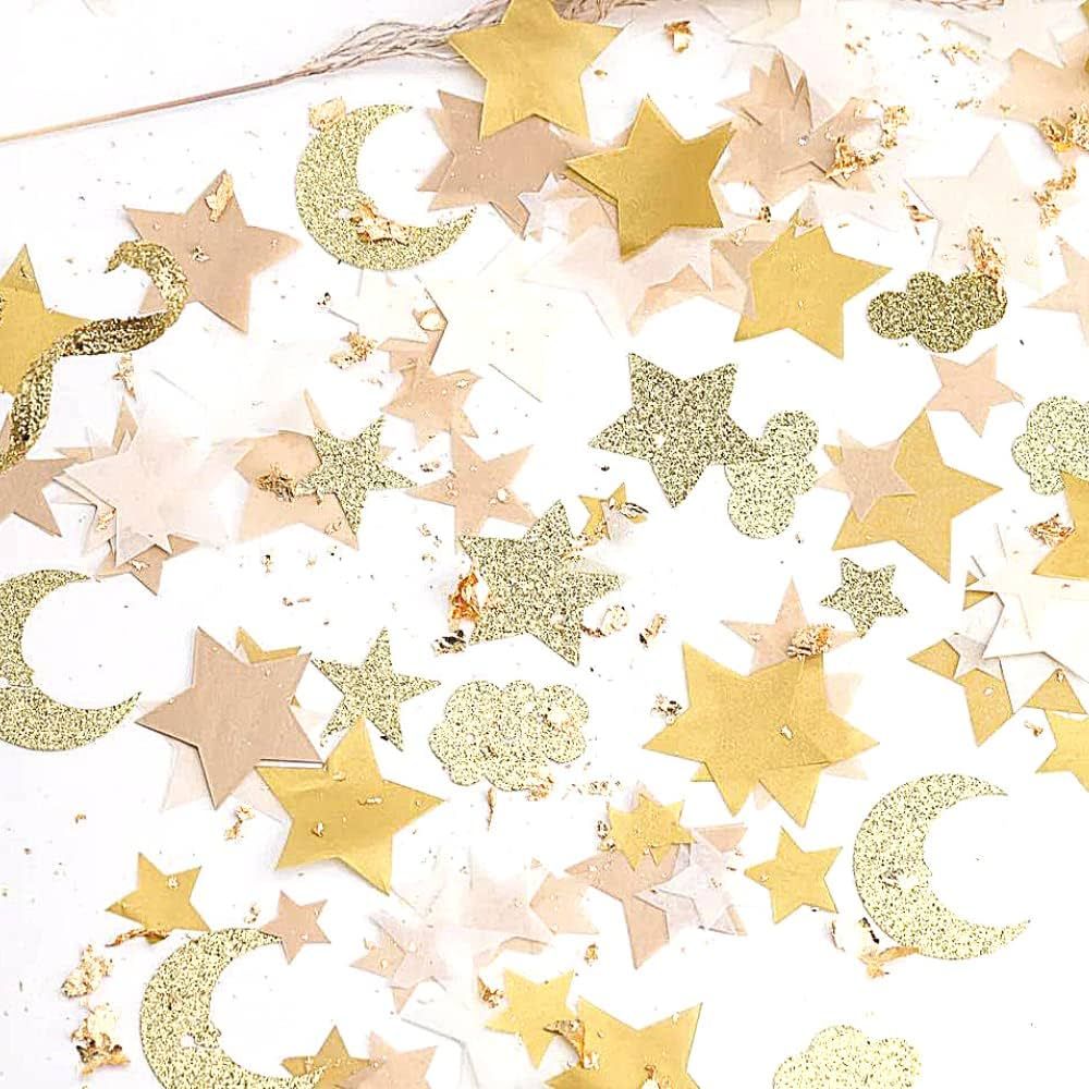Twinkle Twinkle Little Star Baby Shower Decorations, Star Confetti, Moon and Stars, Baby Shower C... | Amazon (US)