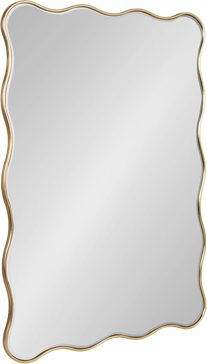 Kate and Laurel Viona Modern Scalloped Rectangle Mirror, 24 x 36, Gold, Decorative Wavy Mirror wi... | Amazon (US)