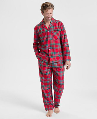 Holiday Lane Men's Brinkley Plaid Notch Collar Matching Family Pajamas Set, Created for Macy's - ... | Macy's